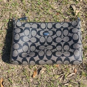 Coach Black and Gray Signature Clutch